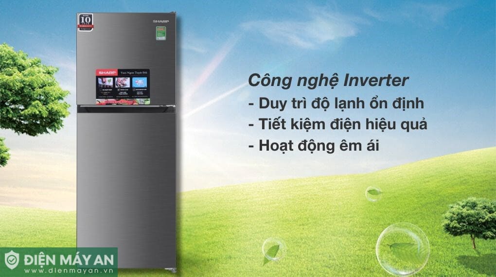Tủ lạnh Sharp Inverter 181 lít SJ-X198V-SL